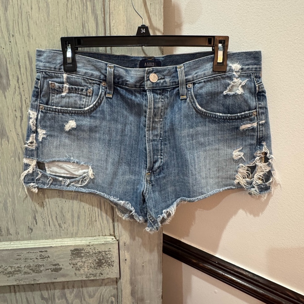 Agolde Parker Jean Shorts size 28 Distressed
